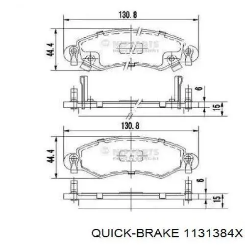 113-1384X Quick Brake juego de reparación, pinza de freno delantero