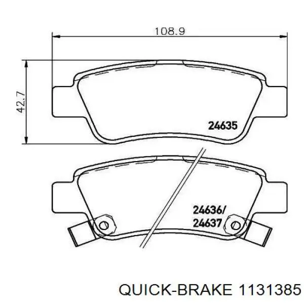 1131385 Quick Brake Pastillas freno traseras
