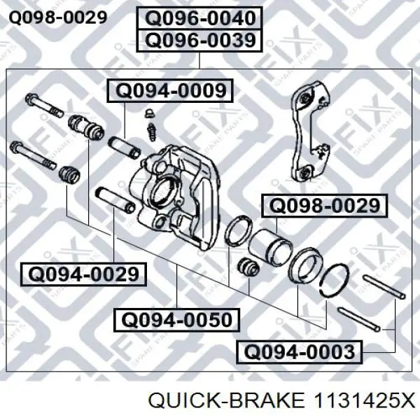 Kit de reparación de pinzas de freno trasero 1131425X Quick Brake