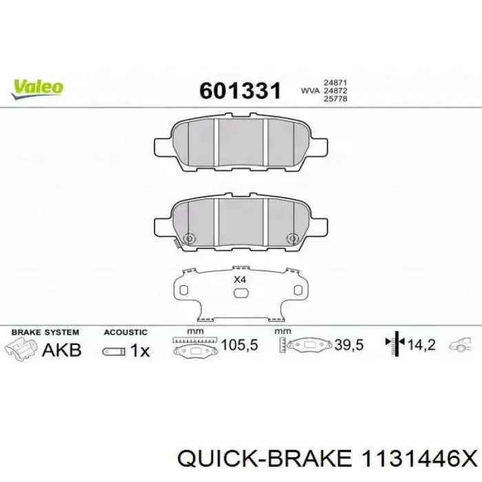 Pasador guía superior de la pinza de freno trasera Quick Brake 1131446X precio, desde 7,38 EUR