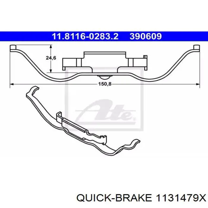 Guía de la pinza de freno delantera Peugeot/Citroen 443930