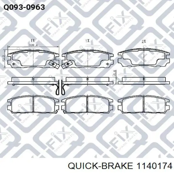 114-0174 Quick Brake juego de reparación, pinza de freno trasero