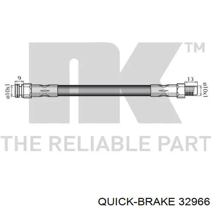 32.966 Quick Brake tubo flexible de frenos delantero izquierdo