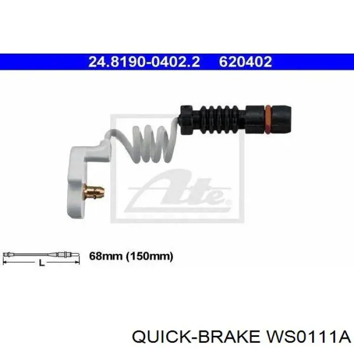 WS 0111 A Quick Brake contacto de aviso, desgaste de los frenos