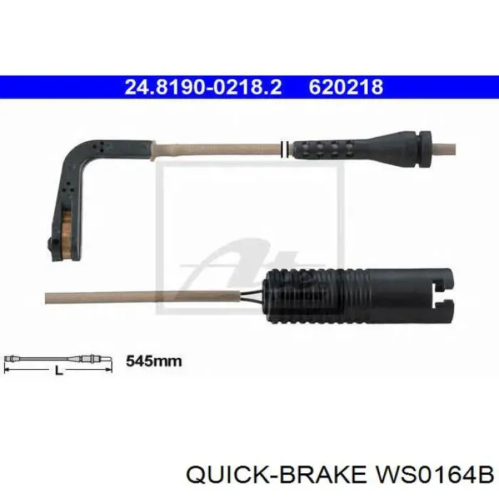 WS0164B Quick Brake contacto de aviso, desgaste de los frenos, trasero