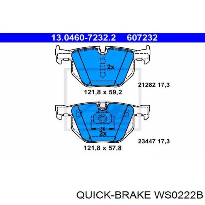 WS0222B Quick Brake contacto de aviso, desgaste de los frenos, trasero