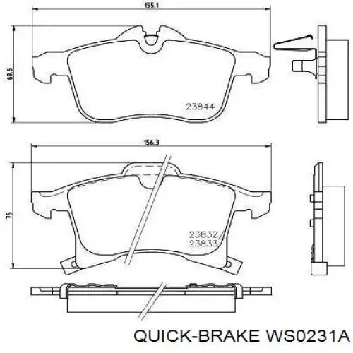 WS0231A Quick Brake contacto de aviso, desgaste de los frenos