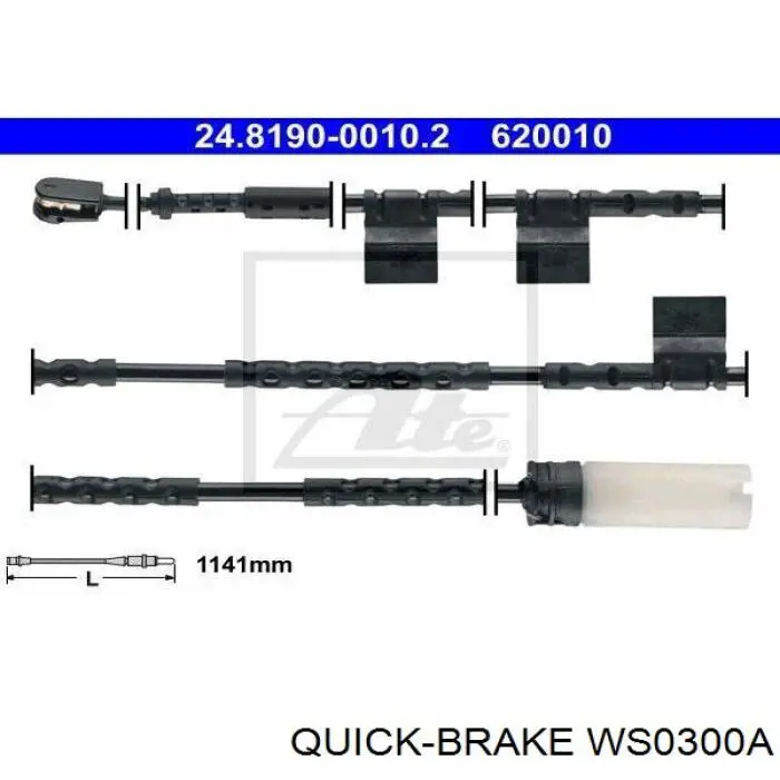 WS0300A Quick Brake contacto de aviso, desgaste de los frenos, trasero