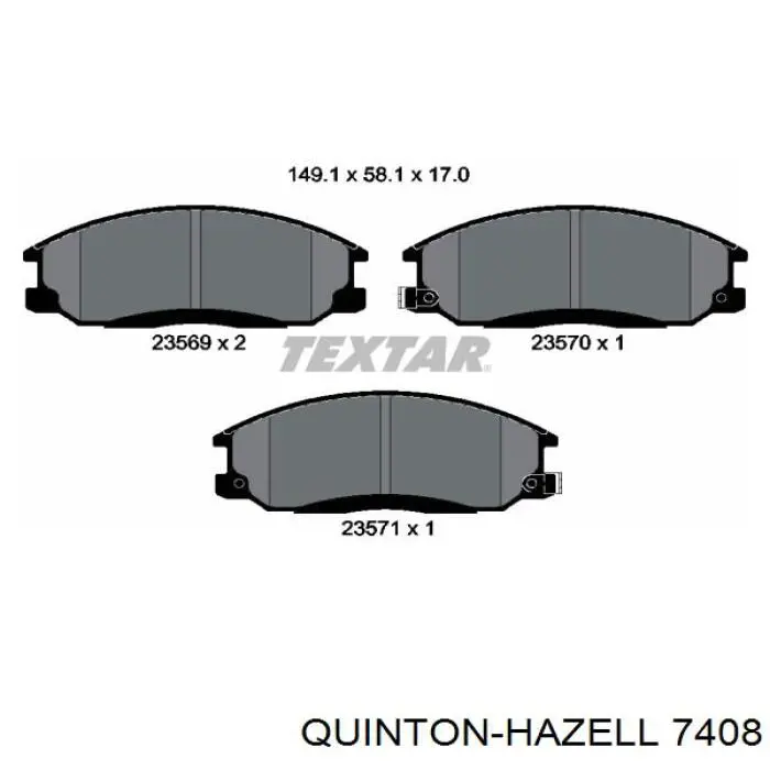 7408 QUINTON HAZELL pastillas de freno delanteras