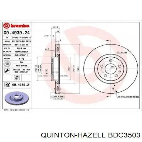 Freno de disco delantero Alfa Romeo 147 937