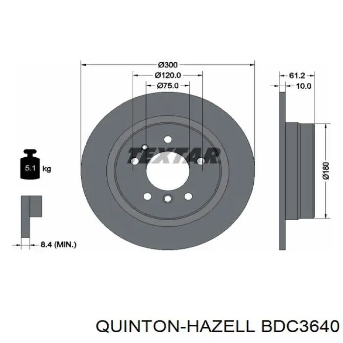 Disco de freno trasero BMW 5 E34
