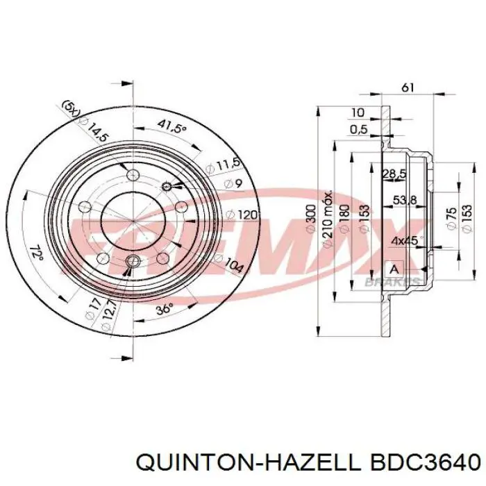 Disco de freno trasero BMW 5 E34