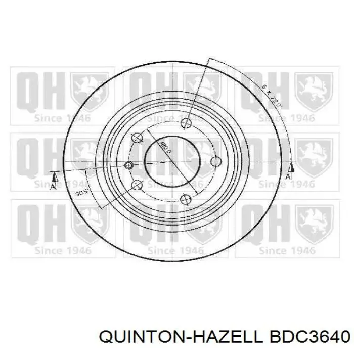 BDC3640 QUINTON HAZELL disco de freno trasero