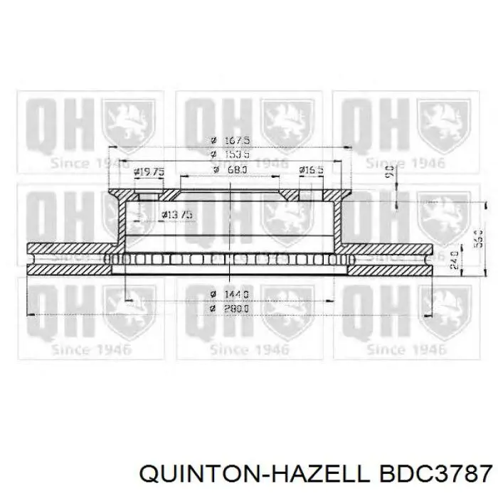 BDC3787 QUINTON HAZELL freno de disco delantero