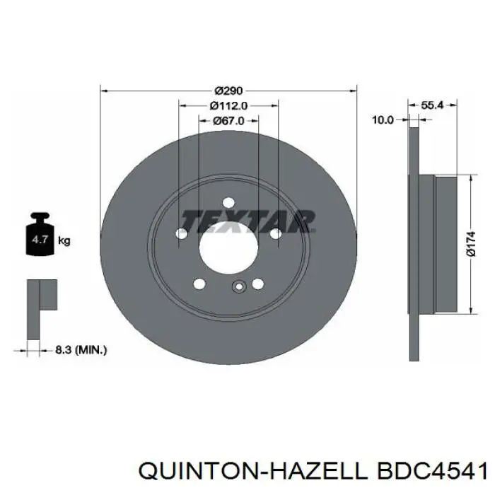 BDA131610 Open Parts Freno de disco trasero
