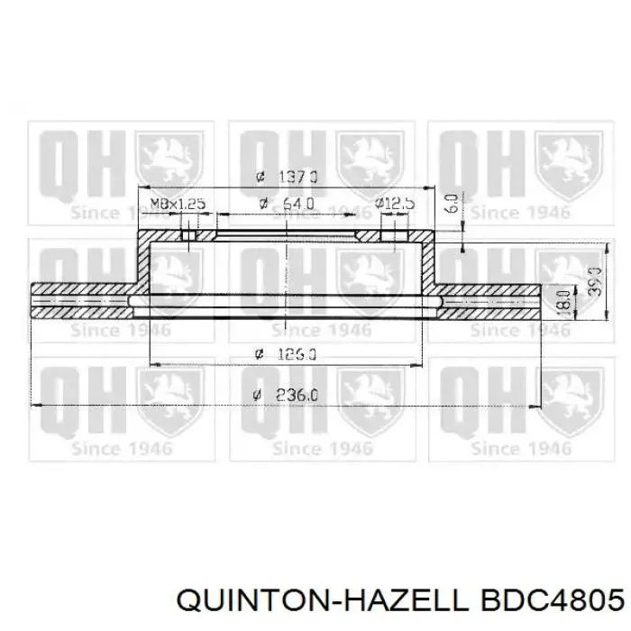 BDC4805 QUINTON HAZELL freno de disco delantero