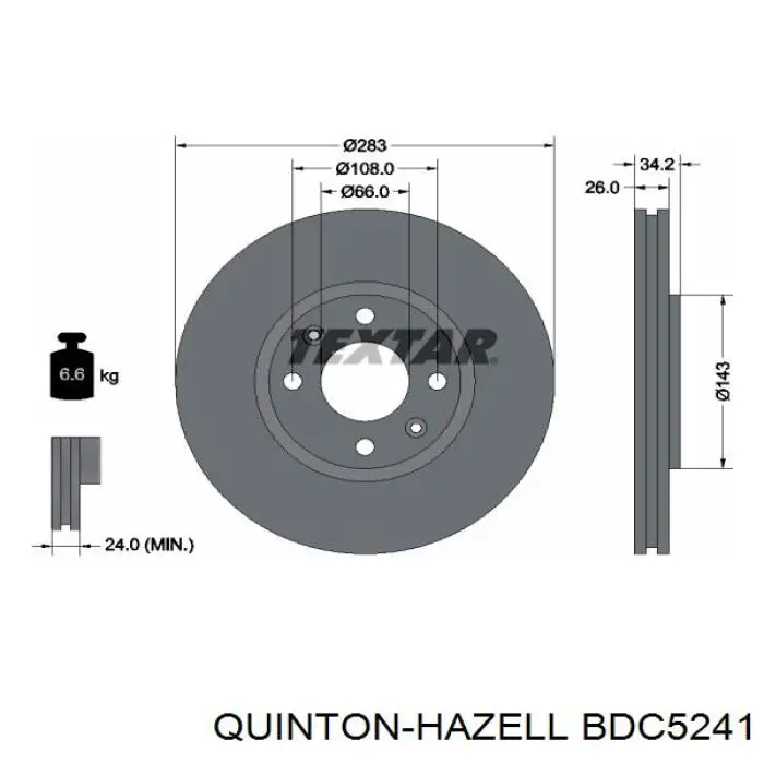 Freno de disco delantero Citroen C4 UD