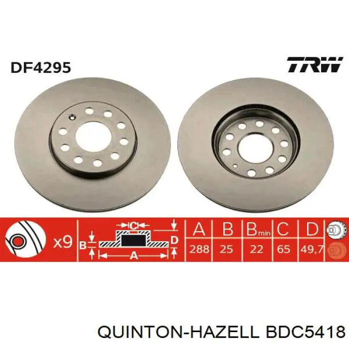 Freno de disco delantero Volkswagen Caddy 2 9K9