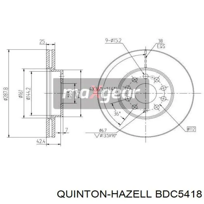 Freno de disco delantero Volkswagen Caddy 2 9K9