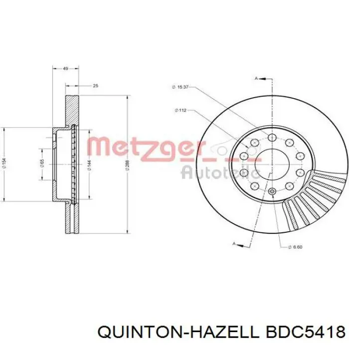 Freno de disco delantero Volkswagen Caddy 2 9K9