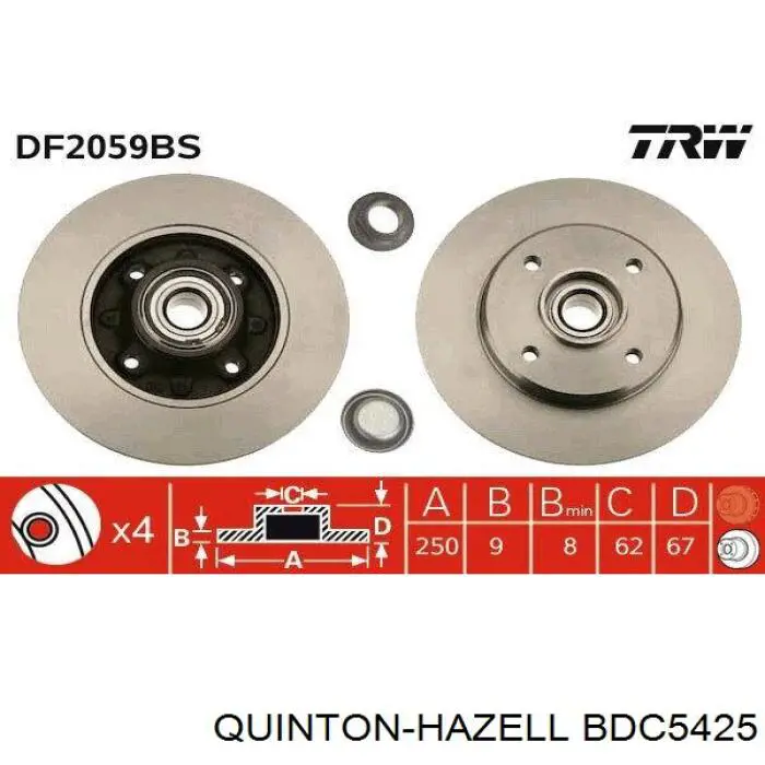 Disco de freno trasero 426Z9 Peugeot/Citroen