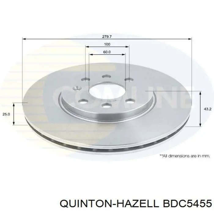 BDC5455 QUINTON HAZELL freno de disco delantero