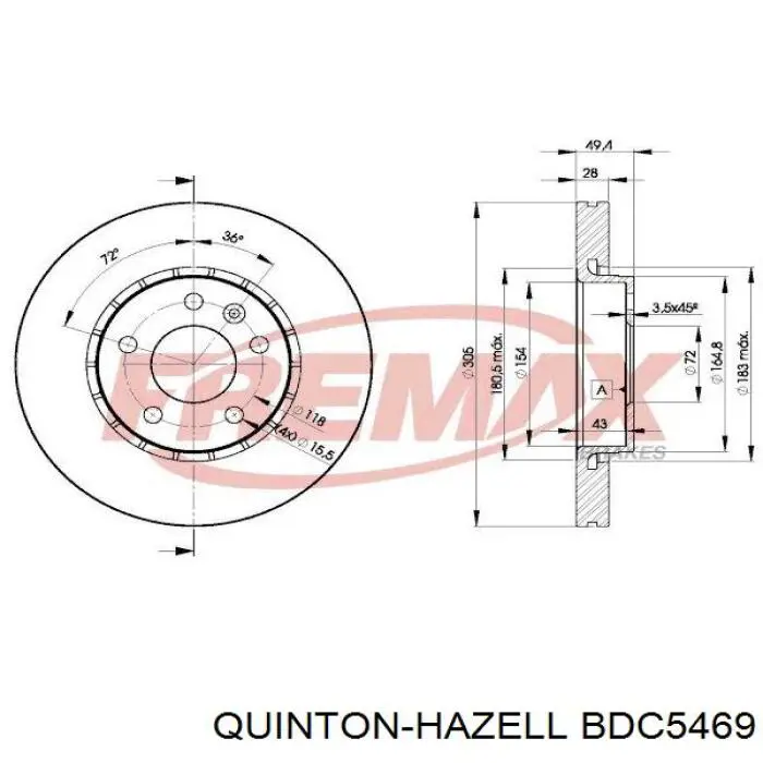 Freno de disco delantero Renault Trafic 2 FL