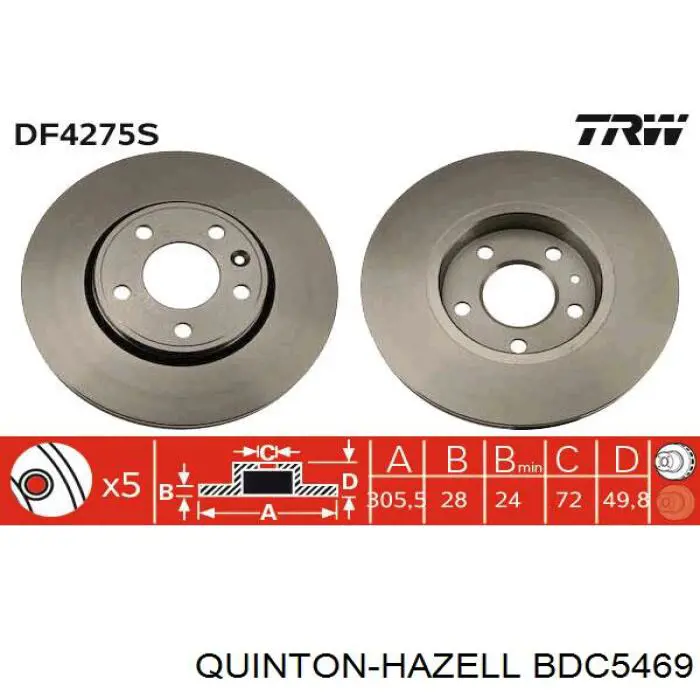 Freno de disco delantero Renault Trafic 2 FL