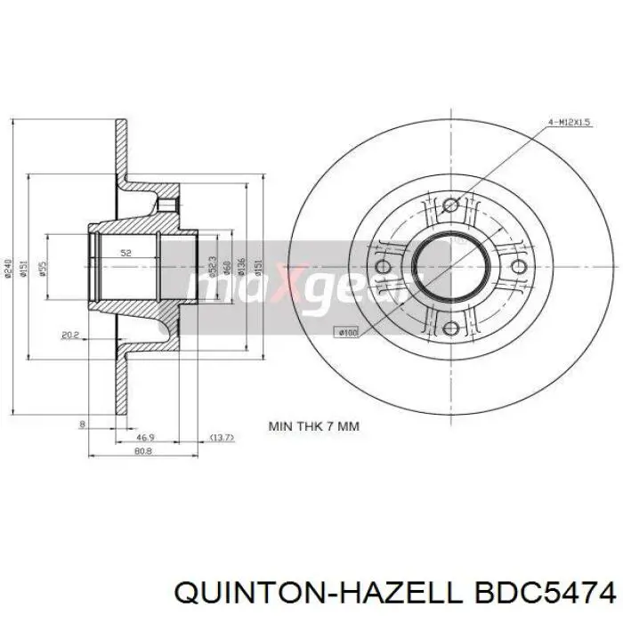 Disco de freno trasero Alfa Romeo 33 905