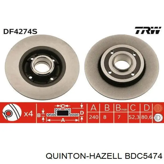 Disco de freno trasero Alfa Romeo 33 905