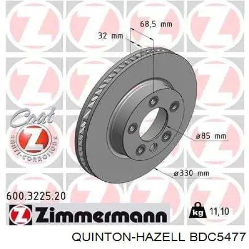 Frenos delanteros QUINTON HAZELL BDC5477 precio, desde 69,67 EUR