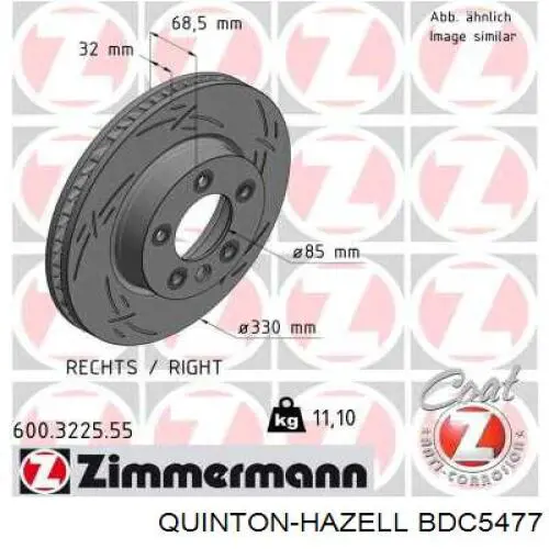 Comprar BDC5477 QUINTON HAZELL Freno de disco delantero