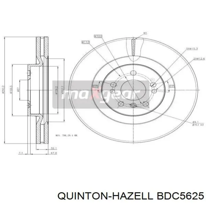 BDC5625 QUINTON HAZELL freno de disco delantero