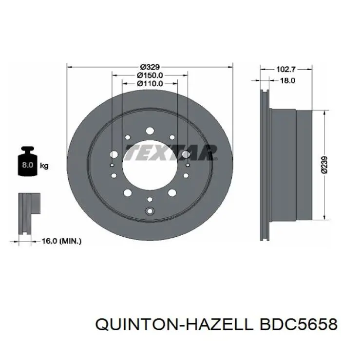 Disco de freno trasero DP223C Japan Parts
