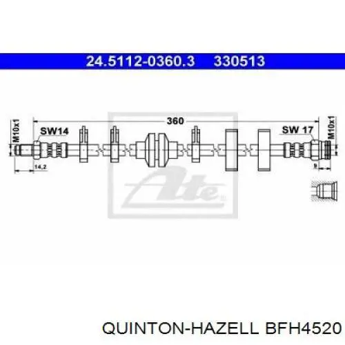 Latiguillo de freno delantero Fiat Tipo 160