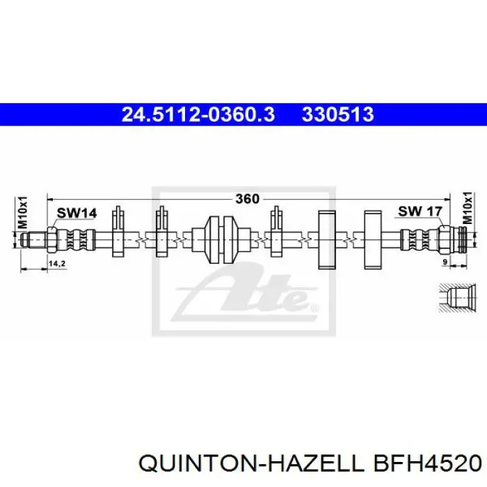 Latiguillo de freno delantero Fiat Tipo 160