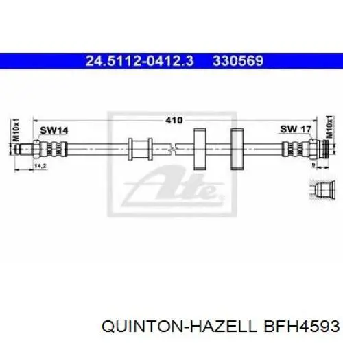 Latiguillos de freno delantero PHB327 TRW