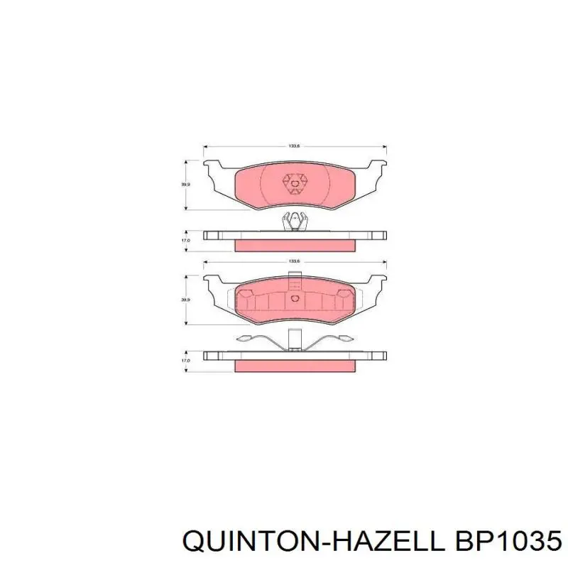 BP1035 QUINTON HAZELL pastillas de freno traseras