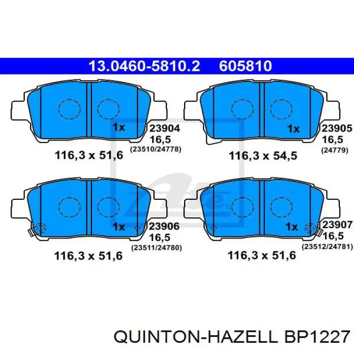 Pastillas de freno delanteras Toyota Prius NHW20