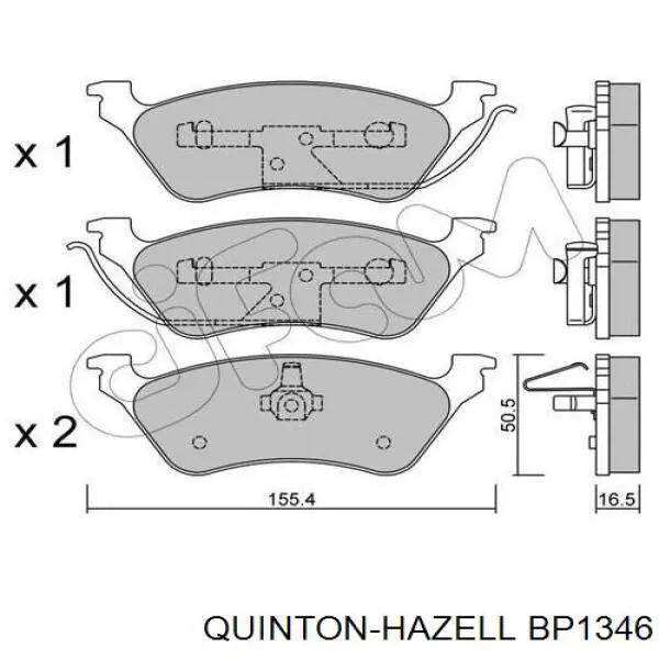 BP1346 QUINTON HAZELL pastillas de freno traseras