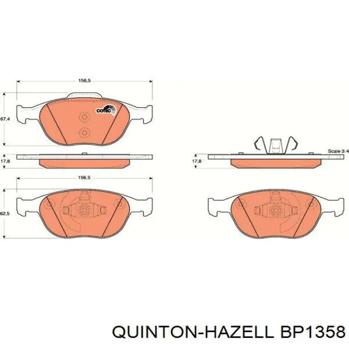 BP1358 QUINTON HAZELL pastillas de freno delanteras