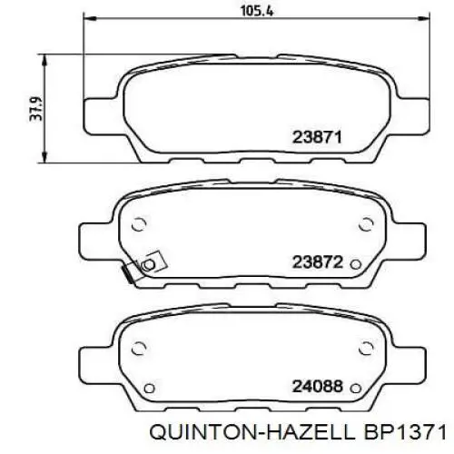 BP1371 QUINTON HAZELL pastillas de freno traseras