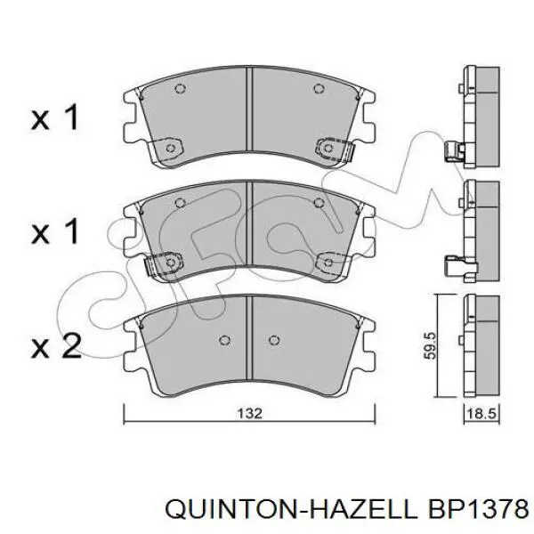 BP1378 QUINTON HAZELL pastillas de freno delanteras