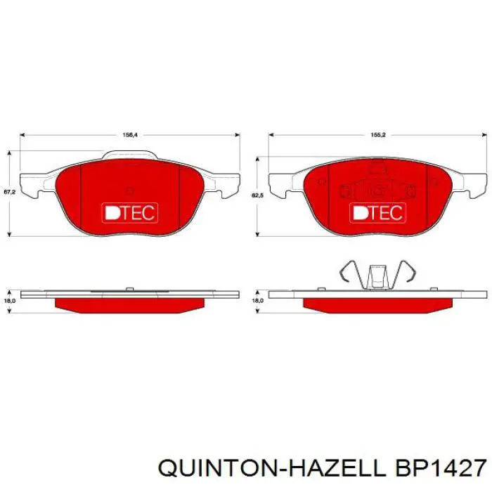 BP1427 QUINTON HAZELL pastillas de freno delanteras