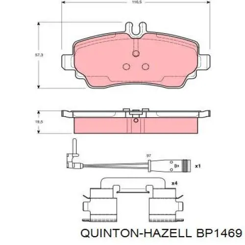 BP1469 QUINTON HAZELL pastillas de freno delanteras