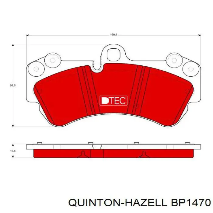 BP1470 QUINTON HAZELL pastillas de freno delanteras