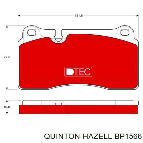 BP1566 QUINTON HAZELL pastillas de freno delanteras