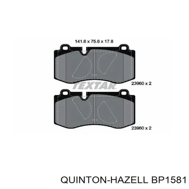 BP1581 QUINTON HAZELL pastillas de freno delanteras