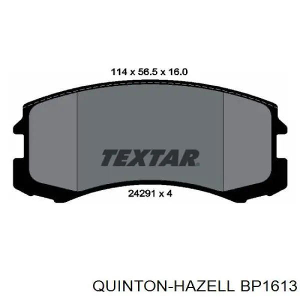 BP1613 QUINTON HAZELL pastillas de freno delanteras