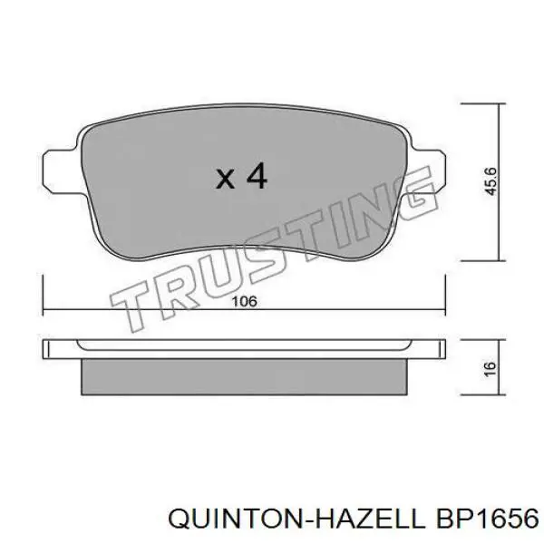 BP1656 QUINTON HAZELL pastillas de freno traseras